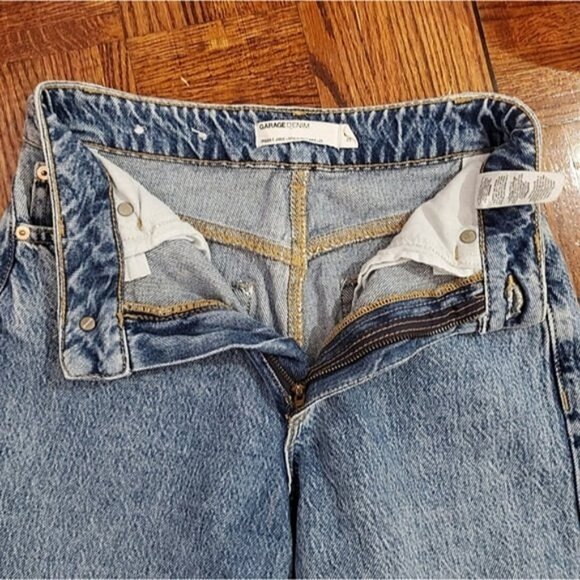 Garage Street High Rise Wide Leg "Cora" Jeans (w) knee hemline seams- Si… - Picture 13 of 13